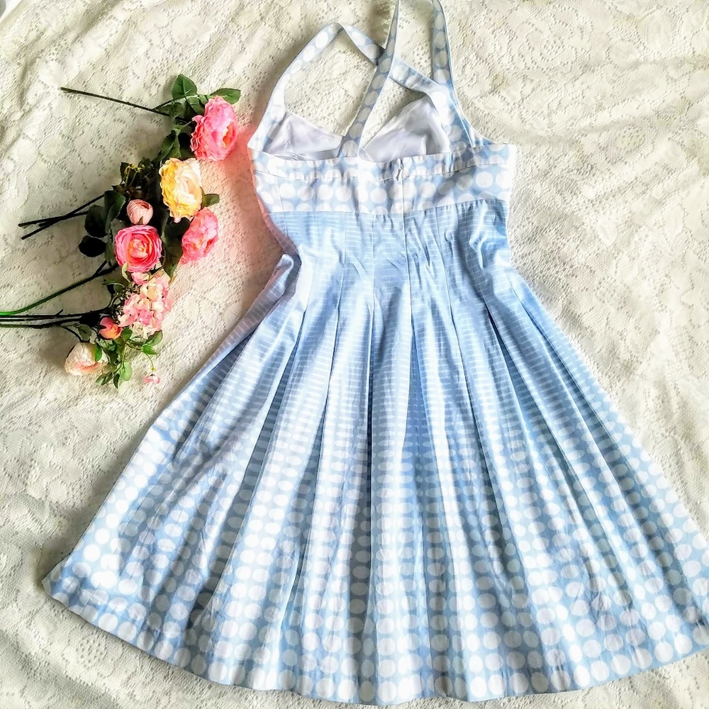 Sale!☆ Calvin Klein White Blue Polka Dot Dress - Picture 6 of 8